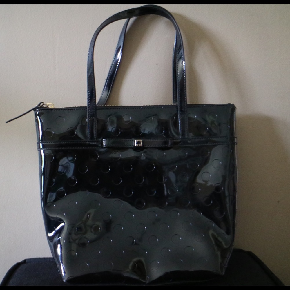 Authentic Kate Spade Polkadot Patent Leather Tote